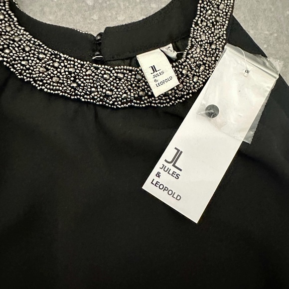 JULES & Leopold Black Trim Mock-Neck Blouse (Size XS) - Picture 4 of 9